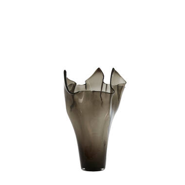 Vaas Ø31x46 cm AIORA glas donker grijs