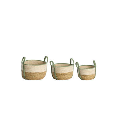 Mand S/3 max Ø33x23 cm KINSALE naturel-crème-mint
