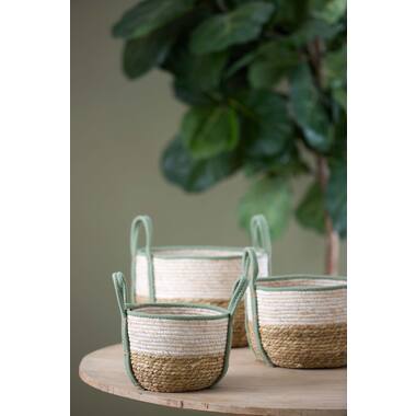 Mand S/3 max Ø33x23 cm KINSALE naturel-crème-mint