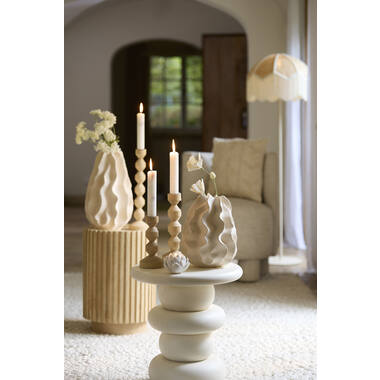 Vaas deco Ø22,5x37,5 cm NELANI keramiek mat crème