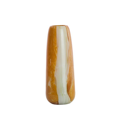 Vase Ø15x40 cm KALUDRA glass orange+olive green