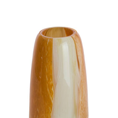 Vase Ø15x40 cm KALUDRA glass orange+olive green