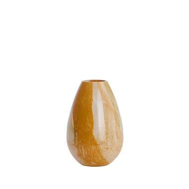 Vase Ø17,5x26 cm KALUDRA glass orange+olive green