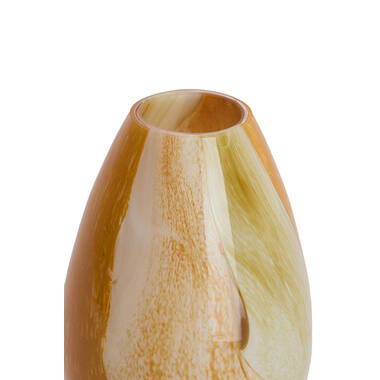Vase Ø17,5x26 cm KALUDRA glass orange+olive green