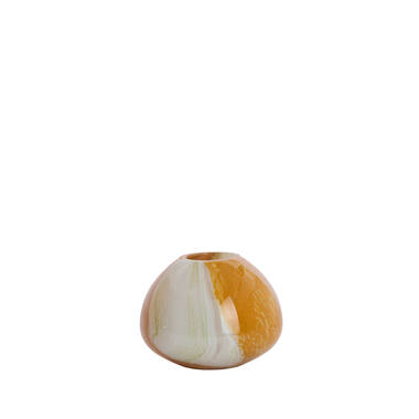 Vase Ø21x18 cm KALUDRA glass orange+olive green