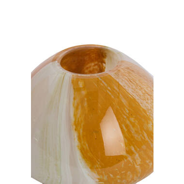 Vase Ø21x18 cm KALUDRA glass orange+olive green
