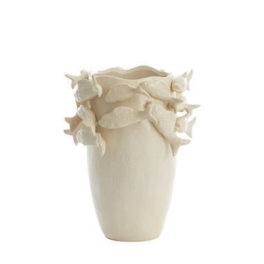 Vase deco 29x28x36,5 cm FISH ceramics cream