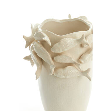 Vase deco 29x28x36,5 cm FISH ceramics cream