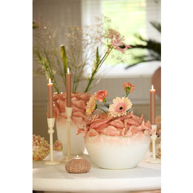 Vase deco Ø40x27 cm FISH ceramics coral+cream