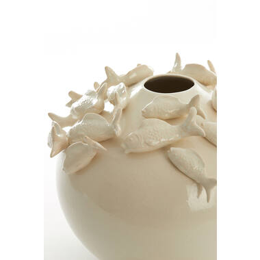 Vase deco Ø41,5x32 cm FISH ceramics cream