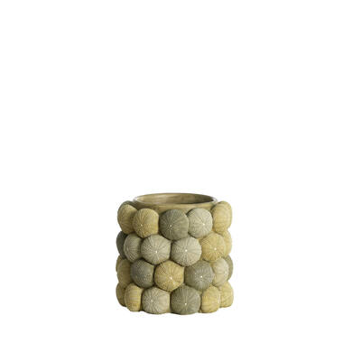 Vase deco Ø20,5x18 cm SEA URCHIN green+dark green
