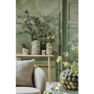 Vase deco Ø19x32,5 cm SEA URCHIN green+dark green