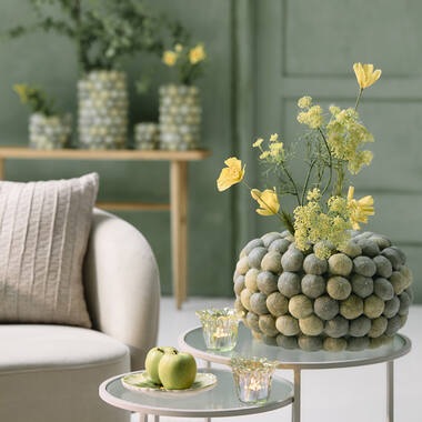 Vaas deco Ø40x23,5 cm SEA URCHIN groen+donker groen