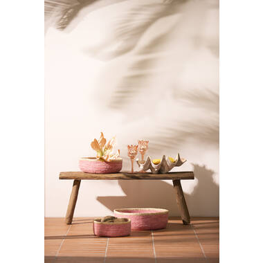 Mand S/3 max Ø39x13 cm PAITO roze+naturel