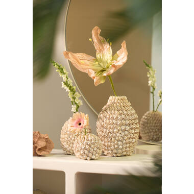Vaas deco Ø19x28,5 cm SHELL crème+bruin