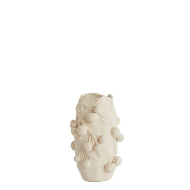 Vase deco 30x28x45 cm CHERRY ceramics matt cream