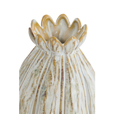 Vaas deco Ø9,5x13 cm FELINE keramiek crème-bruin