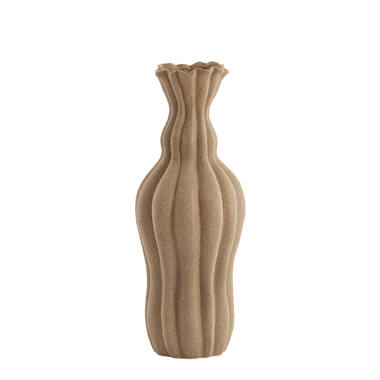 Vaas deco Ø17,5x47,5 cm SILVIO keramiek mat bruin