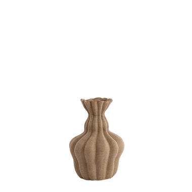 Vaas deco Ø17x26 cm SILVIO keramiek mat bruin