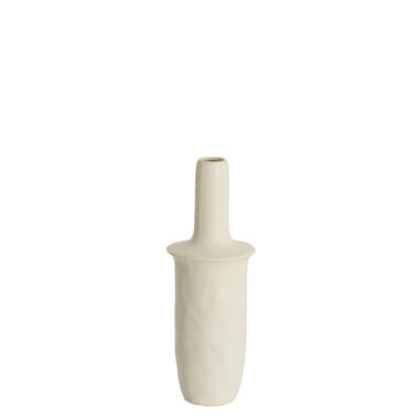 Vaas deco Ø17,5x48,5 cm SENNES keramiek mat crème