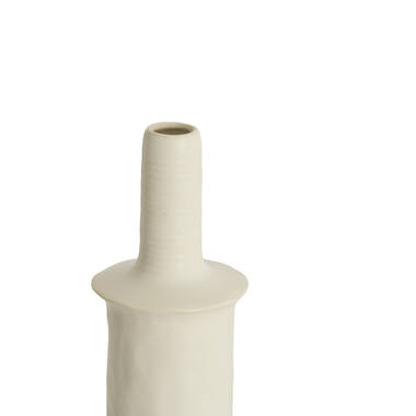 Vaas deco Ø17,5x48,5 cm SENNES keramiek mat crème
