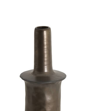 Vaas deco Ø19,5x56 cm SENNES keramiek donker brons