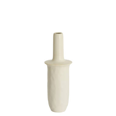Vaas deco Ø19,5x56 cm SENNES keramiek mat crème