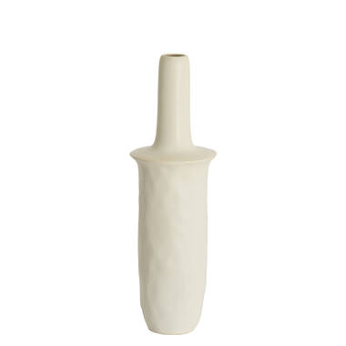 Vaas deco Ø20x65,5 cm SENNES keramiek mat crème