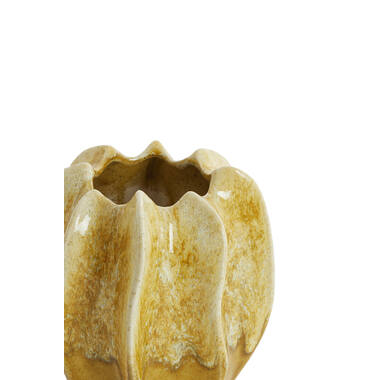 Vase deco Ø14,5x16 cm NILO ceramics ocher yellow-brown