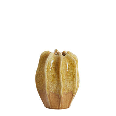Vase deco Ø17,5x23 cm NILO ceramics ocher yellow-brown