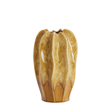 Vase deco Ø18,5x30 cm NILO ceramics ocher yellow-brown