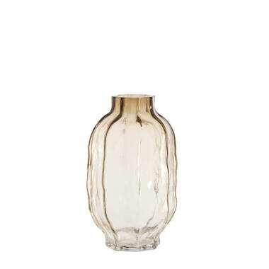 Vase Ø25x44,5 cm TEJEDA glass clear light brown