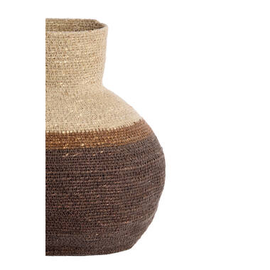 Mand Ø23,5x27 cm BISIRA zeegras naturel+bruin