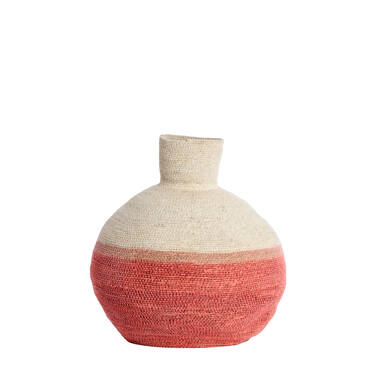 Mand Ø32x37,5 cm BISIRA zeegras naturel+roze