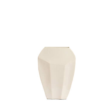 Vaas deco 25x11x34 cm CORDOBA glans crème