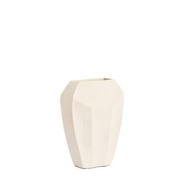 Vaas deco 25x11x34 cm CORDOBA glans crème