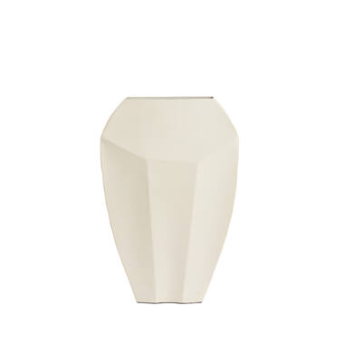 Vaas deco 30x13x45 cm CORDOBA mat crème