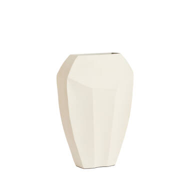 Vaas deco 30x13x45 cm CORDOBA mat crème