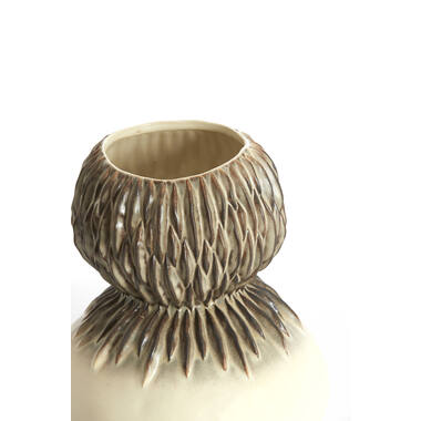Vase deco Ø26x33 cm AVERA ceramics cream-brown