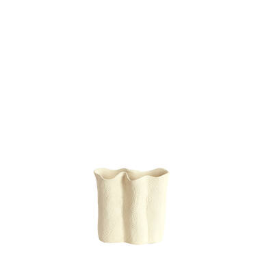 Vaas deco 19,5x10,5x18,5 cm FLOVILLA keramiek crème