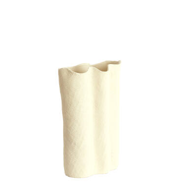 Vaas deco 26x14x40 cm FLOVILLA keramiek crème