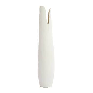 Vaas deco 19,5x19x92 cm MESA keramiek crème