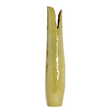Vase deco 19,5x19x92 cm MESA ceramics olive green-brown