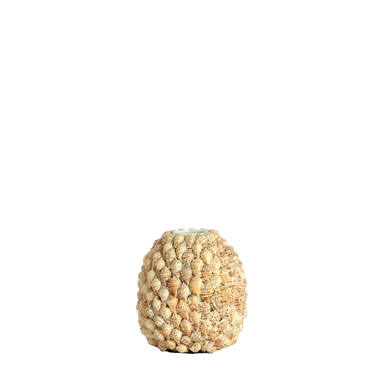 Vase deco Ø20,5x21,5 cm SHELL cream-sand