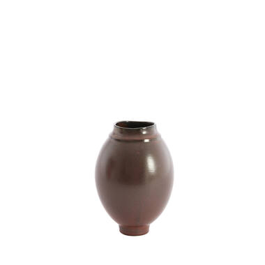 Vaas deco Ø17x23,5 cm LOREA keramiek mat donker rood-bruin