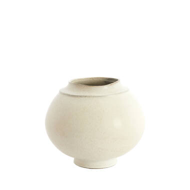 Vaas deco Ø29,5x25,5 cm LOREA keramiek mat crème