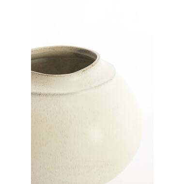 Vaas deco Ø29,5x25,5 cm LOREA keramiek mat crème