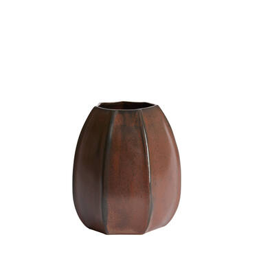 Vaas deco Ø23x26 cm SERRA keramiek mat donker rood-bruin