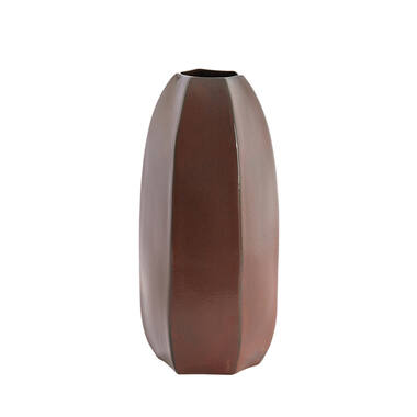 Vaas deco Ø20,5x45,5 cm SERRA keramiek mat donker rood-bruin