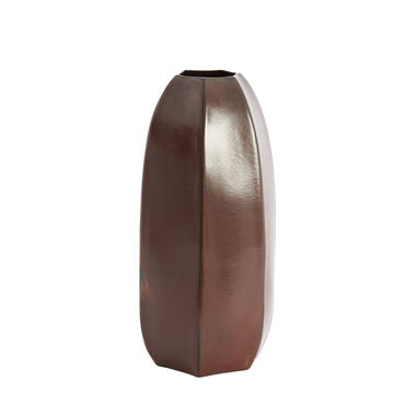 Vaas deco Ø20,5x45,5 cm SERRA keramiek mat donker rood-bruin